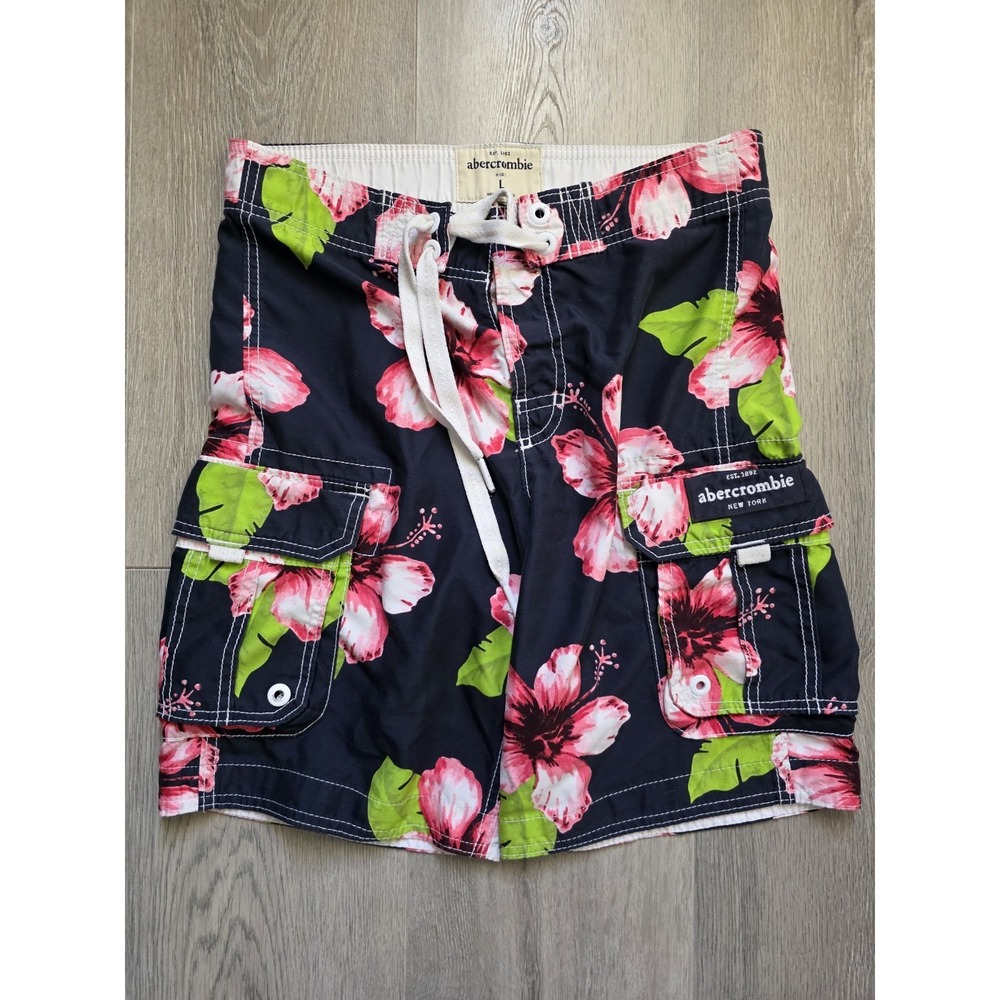 Abercrombie Kids Size Large Boys Floral Swim Trunks Suim Bottoms with Pockets